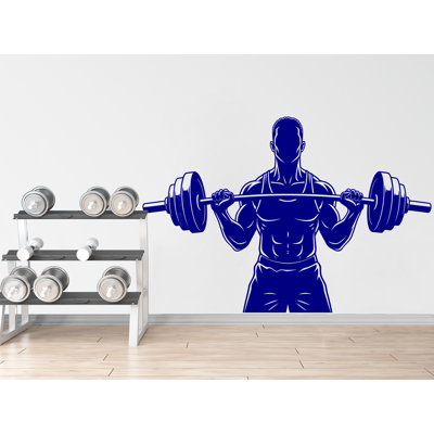 Décalcomanie murale pour homme Bodybuilder in Gym Power fitness Femmes Squat Decor Workout Art Vinyle Autocollants muraux Chambre à coucher