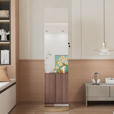 Armoire à bijoux pivotante à 360 ° avec miroir pleine longueur