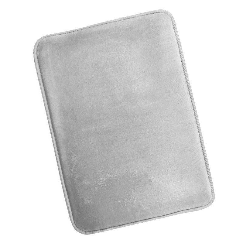 Tapis de bain en mousse viscoélastique ultra-doux avec envers antidérapant en PVC, Grand: L 32 po x l 20 po, Argenté / Gris