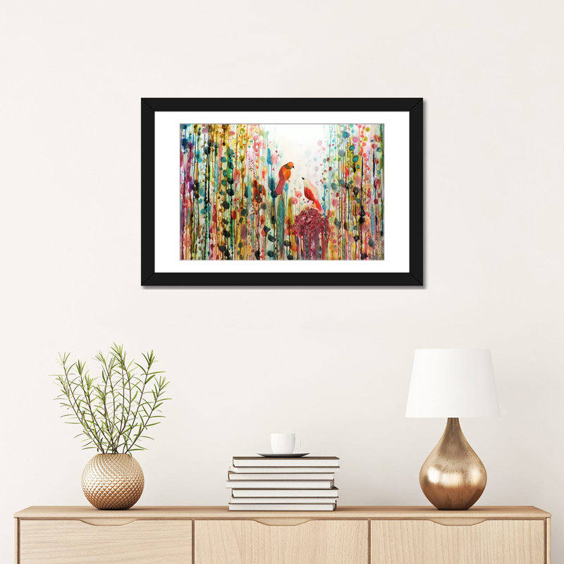 «La Romance», reproduction sur toile, Papier d'art encadré noir, H 16 po x l 24 po x P 1 po