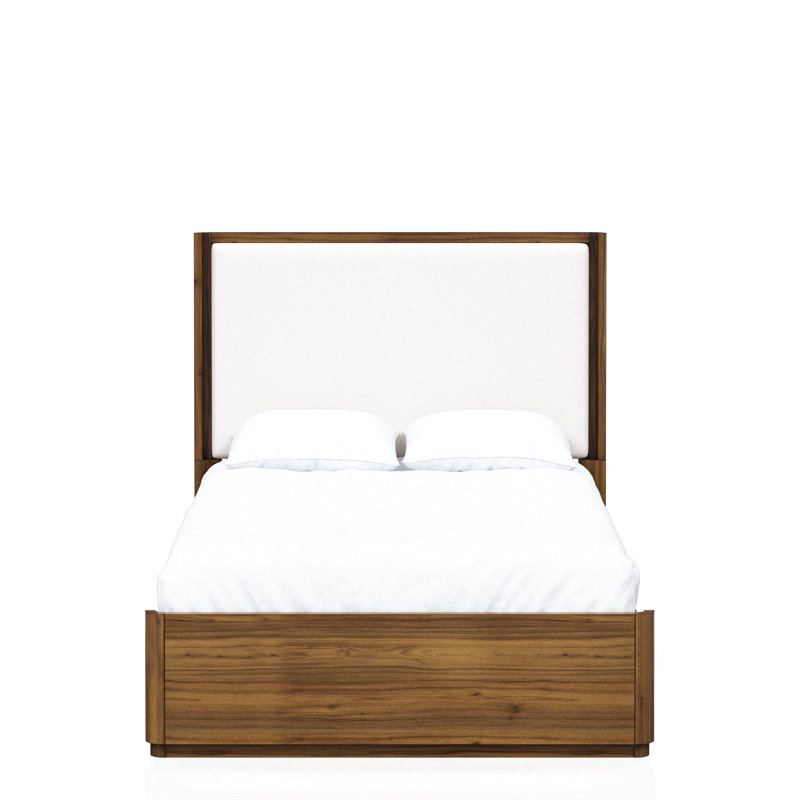 Grand lit tapissier en noyer
