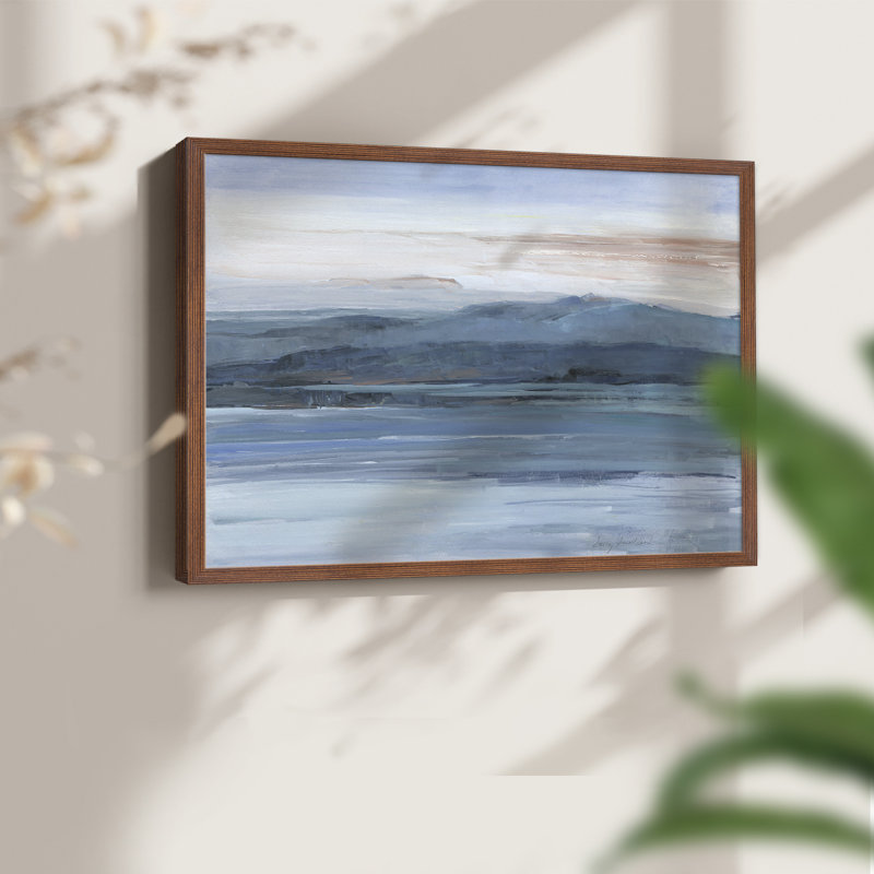 Across The Lake -Framed Print - Restickable, Walnut, 22" H x 28" W