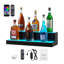 Tablette de présentation de bouteilles de boissons alcoolisées 24 "à DEL avec application et télécommande HF, support flottant en acrylique à 2 niveaux