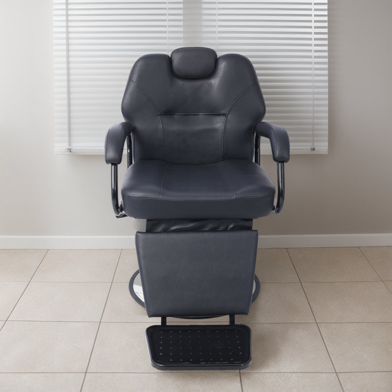 Heavy Duty Barber Chair With Reclining Back - High-Density Sponge, Stable Steel Base, Includes Cape