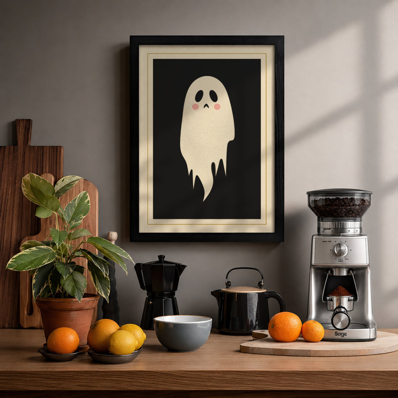 Melancholy Ghost Modern - Framed Print, A1 - 84.1 x 59.4 cm, Black