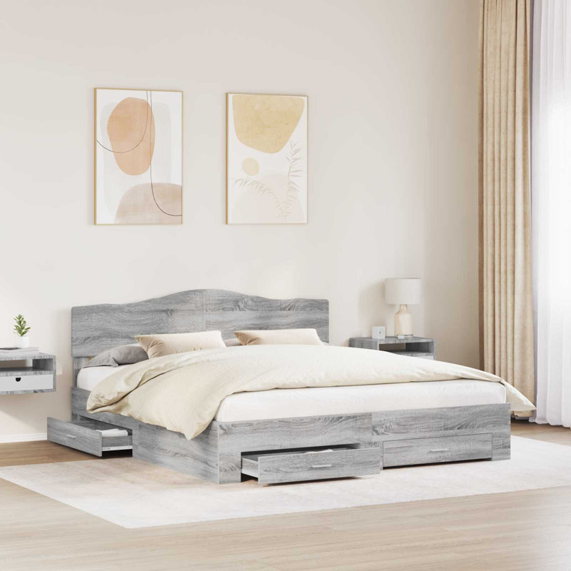 Bed Frame, Super King (6'), Grey Sonoma