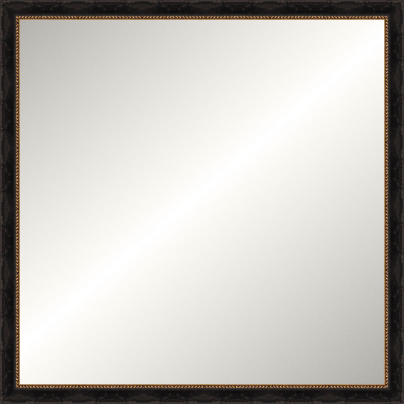 Gold Beaded Old World Mirror, Small Square