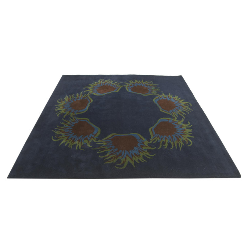 Tapis carré bleu marine Otto