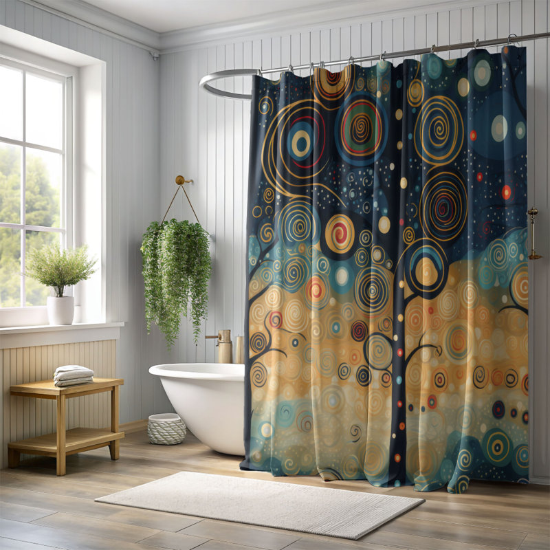 Rideau de douche Glittering Tree - Premium, H 74 po x l 71 po