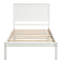 Lit plateforme simple avec tête de lit, support à lattes de bois, sans sommier, lit avec tête de lit blanche, lattes robustes, style-130672209