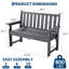 Banc d'extérieur en polyéthylène robuste pour 2 à 800 lb - Siège de jardin et de patio durable et résistant aux intempéries - Mobilier de cour robuste - Gris-1271673932