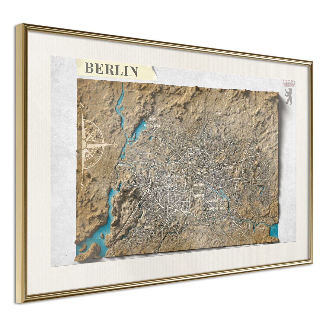 Poster Raised Relief Map: Berlin