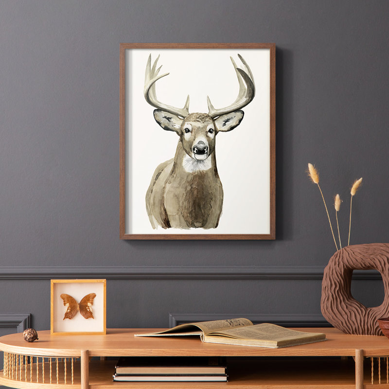 Impression encadrée Handsome Whitetail II - bois massif, Brun, H 10 po x l 8 po