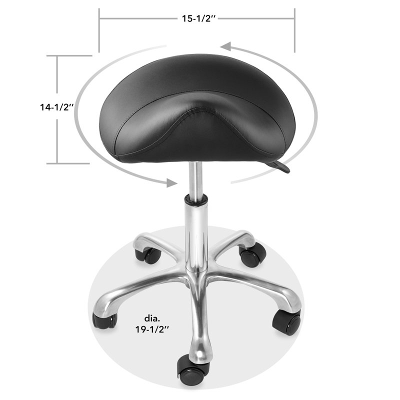 Adjustable Height Ergonomic Lab Stool, Black