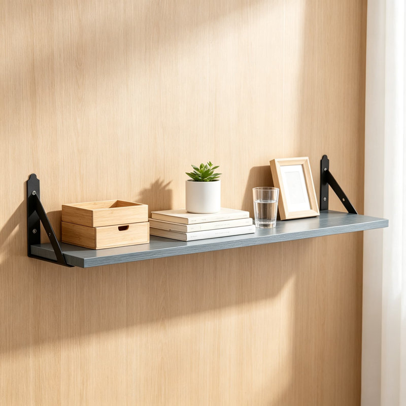 Ensemble de 4 tablettes flottantes en bois, étagères murales décoratives de rangement rustique, tablette murale pour salon, chambre à coucher