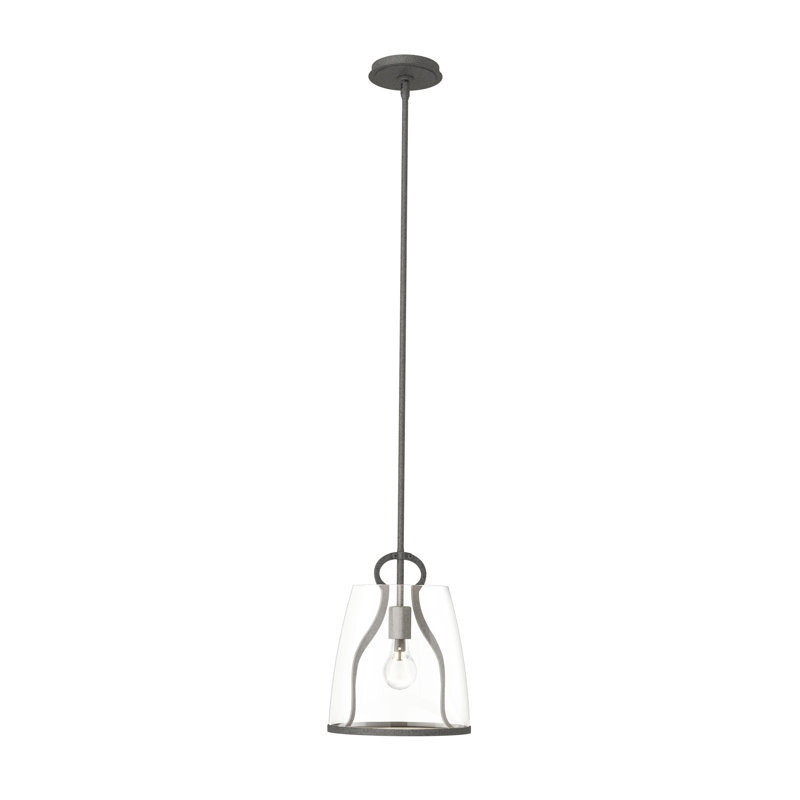 Caliper 1 - Light Single Dome Pendant, Natural Iron, Clear