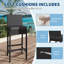 Tabourets de patio avec coussins, tabourets de bar d'extérieur, ensemble de tabourets de bar de hauteur extérieure sans accoudoirs pour la cour arrière, près de la piscine-383529840-383529847