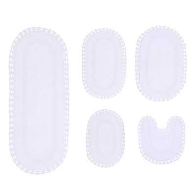 Crochet Absorbent Cotton Soft Reversible Bath Rug Set