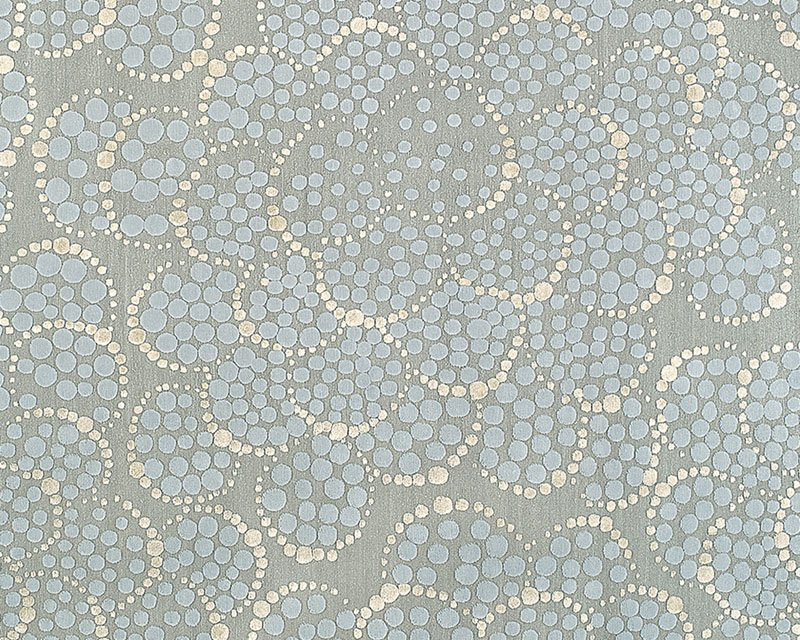 Effervescence Polka Dots Area Rug in Beige/Blue/Gray, Rectangle 3' x 5'