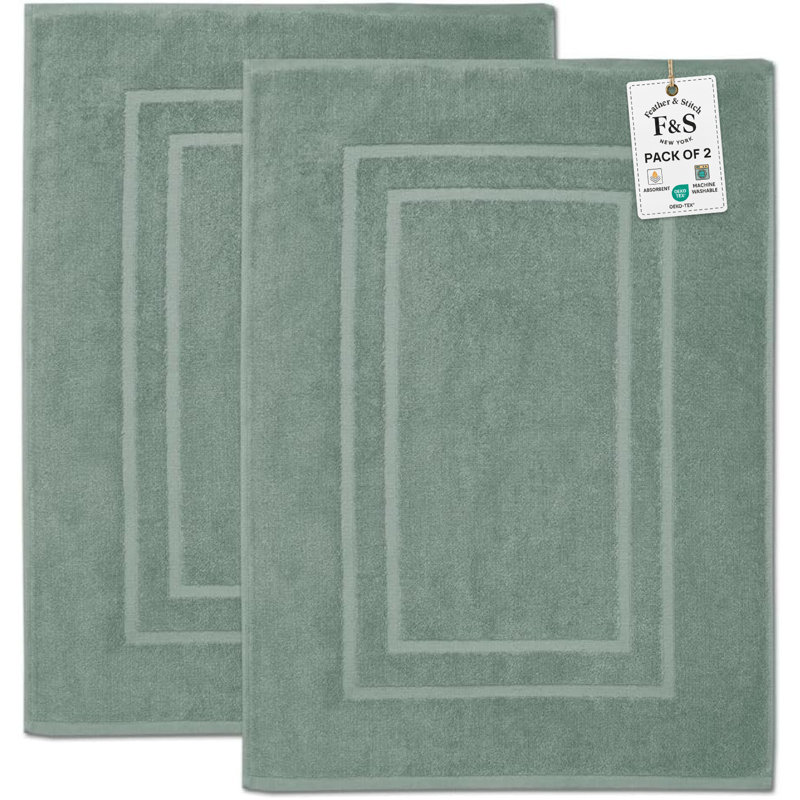  850 gsm 100% Cotton super soft , highly absorbent & quick-dry Terry Bathmat- not a bathroom rug, Granite Green