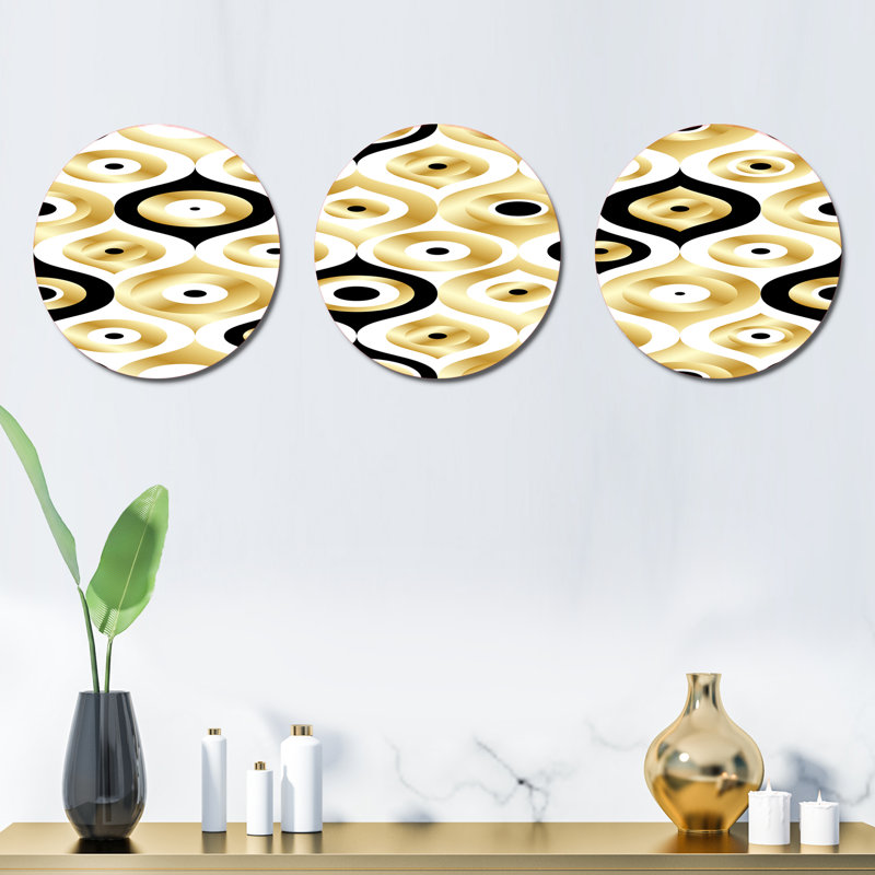 Ensemble de 3 décorations murales géométriques de luxe