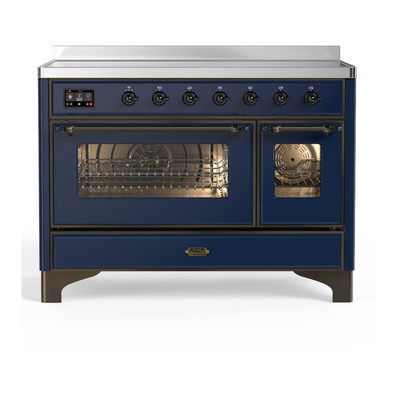 Majestic III Series 48 Inch Induction Range with 6 Induction Elements in Mightnight Blue (Burnished Trim), Mightnight Blue