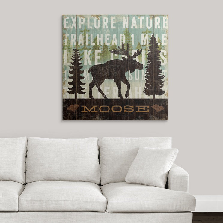 «Simple Living Moose» par Michael Mullan, impression, H 35 po x l 35 po x P 1,5 po, Toile