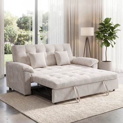 Canapé-lit convertible 60 po en tissu chenille avec dossier réglable pour petit espace