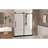 Frameless Shower Door 56-60 "W X 76" H, 1/4 "(6 Mm) Clear Tempered Glass, Explosion Proof Film, Stainless Steel Handle-123404495