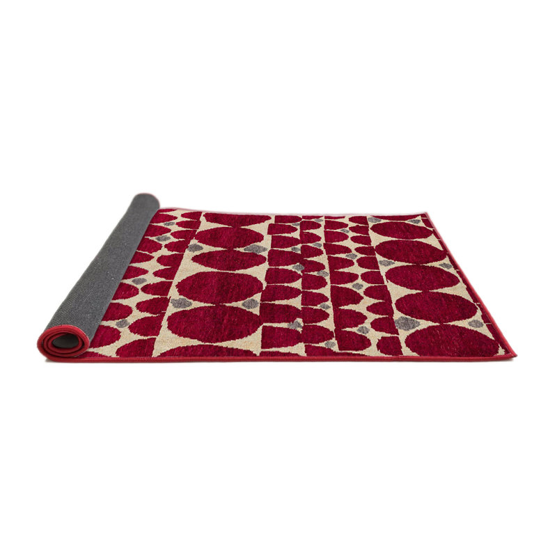 Tapis décoratif multicolore à motif abstrait, Rond 3 pi