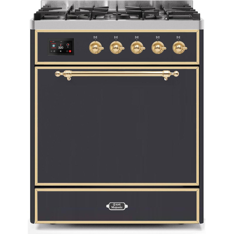 Majestic II 30" 4 cu.ft. Freestanding Dual Fuel with Convection Oven, Liquid Propane, Matte Graphite/Copper