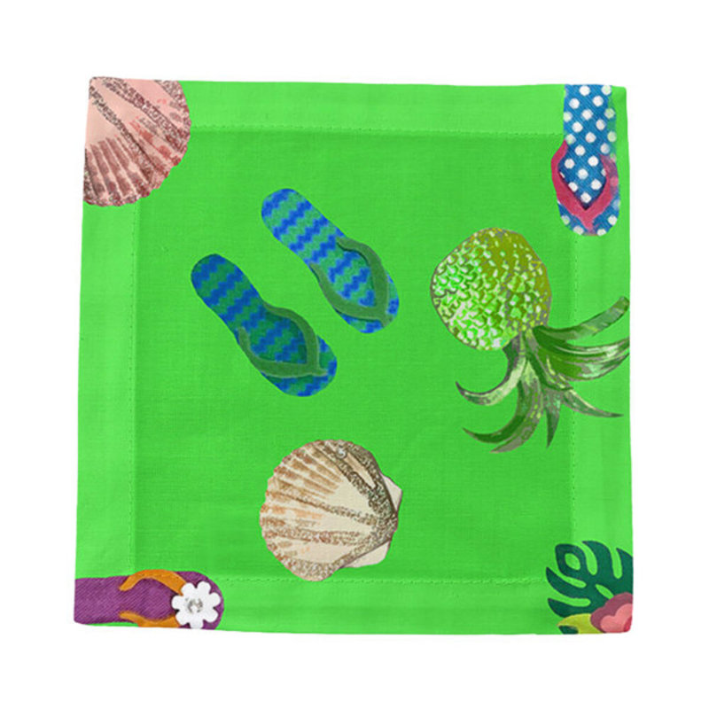 Cotton Blend Square Napkins, Bright Green