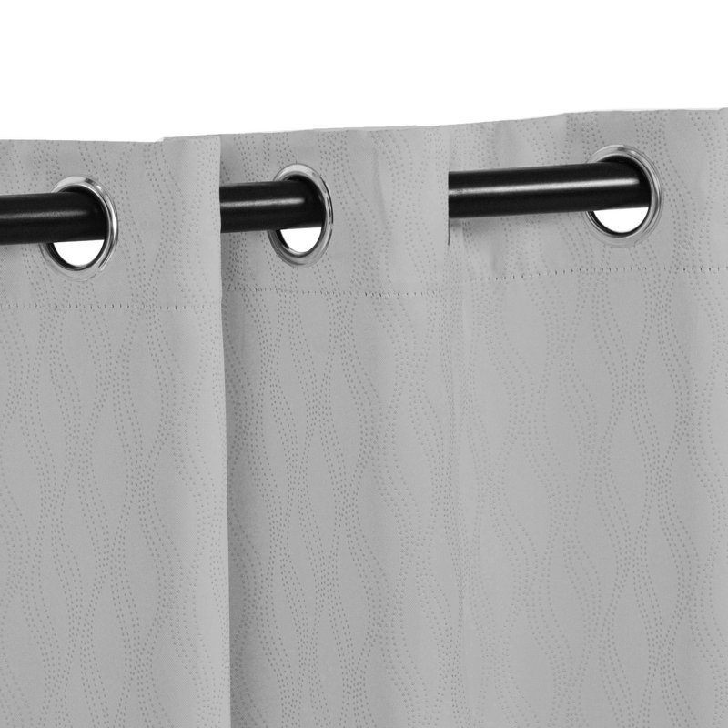 Vedder Modern Textured Waves Polyester Room Darkening Grommet Rod Pocket  Curtain Pair, Grommet 52" W x 108" L, Platinum