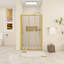 48 po X P 76 po H Porte de douche coulissante avec cadre en finition or brossé-119947169