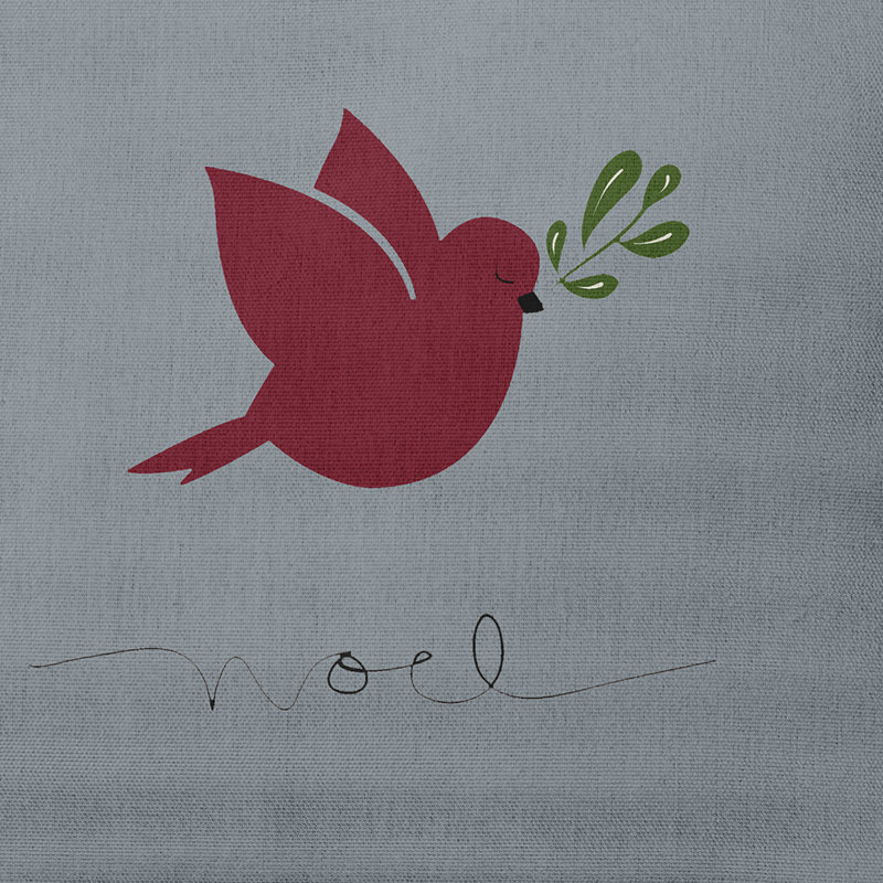 Noel Bird_Sq, gris, 20 po x 20 po, Oui