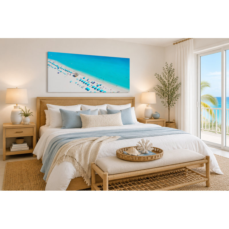 «Vibrant Beach Bliss», art sur toile, H 27,5 po x l 55 po