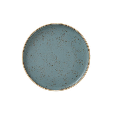 Assiette empilable bleu craquelé