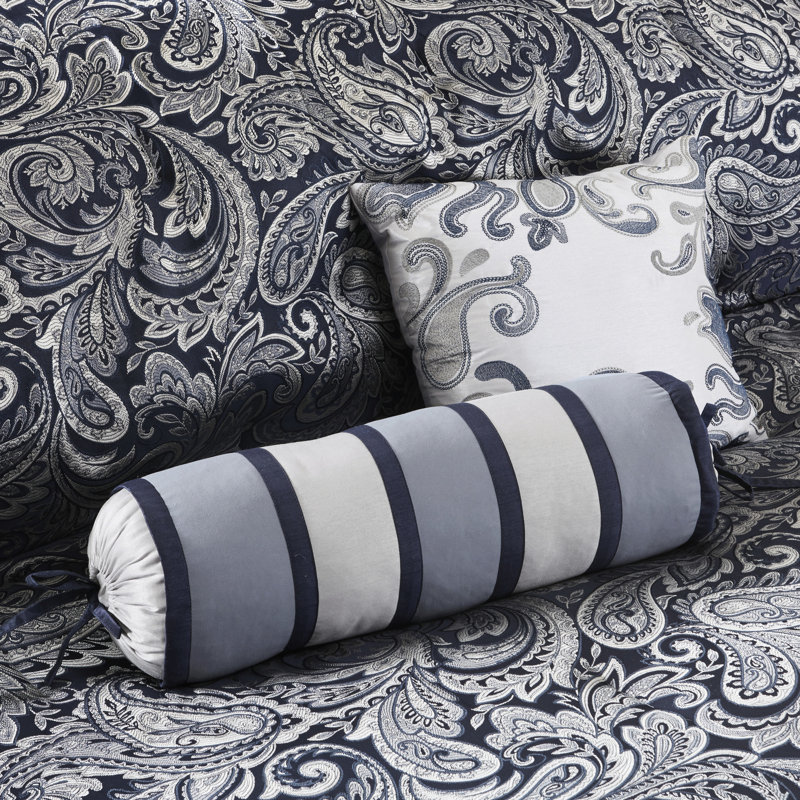 Très grand édredon bleu marine 12 pièces. Draps 100% coton. Splendid Paisley Wonderful
