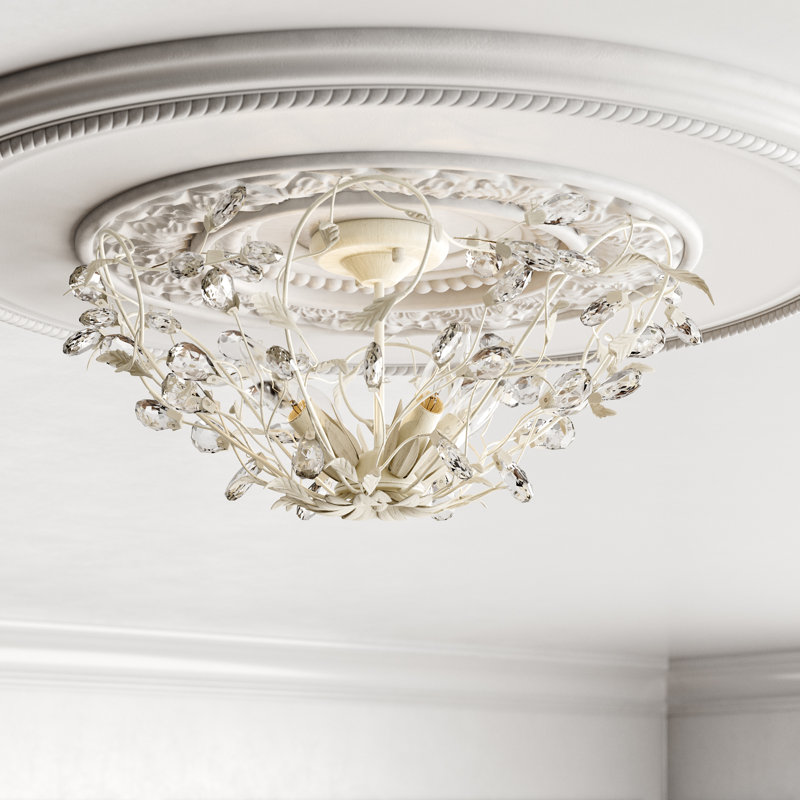 Ilia Semi Flush Mount, French Cream