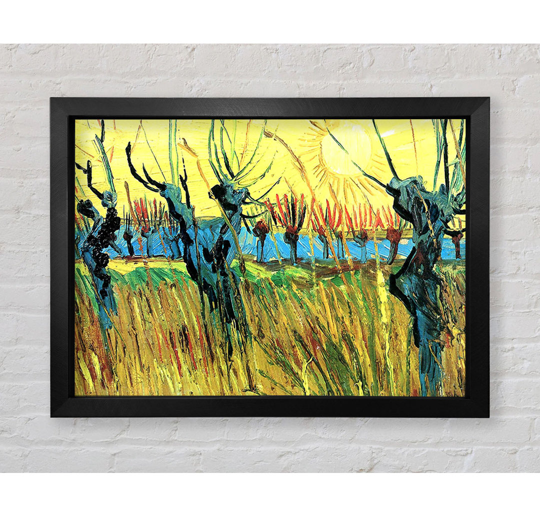 Weiden bei Sonnenuntergang von Vincent Van Gogh - Einzelne Bilderrahmen Kunstdrucke