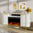 70" Modern TV Stand with Electric Fireplace Included for 75" TVs, TV Console & Entertainment Center with Storage