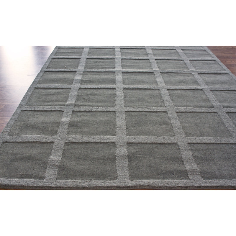 Tapis gris Migdalia Stenzo, Rectangle 8 pi x 10 pi