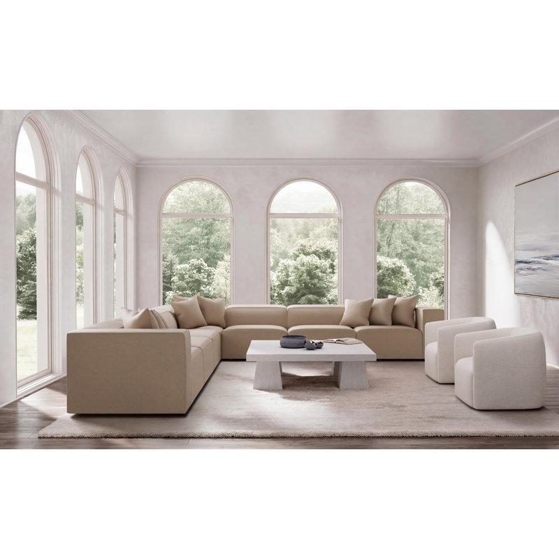 Bernhardt Bliss 5-Piece Fabric Sectional, 28" H x 160.5" W x 160.5" D, Taupe Polyester