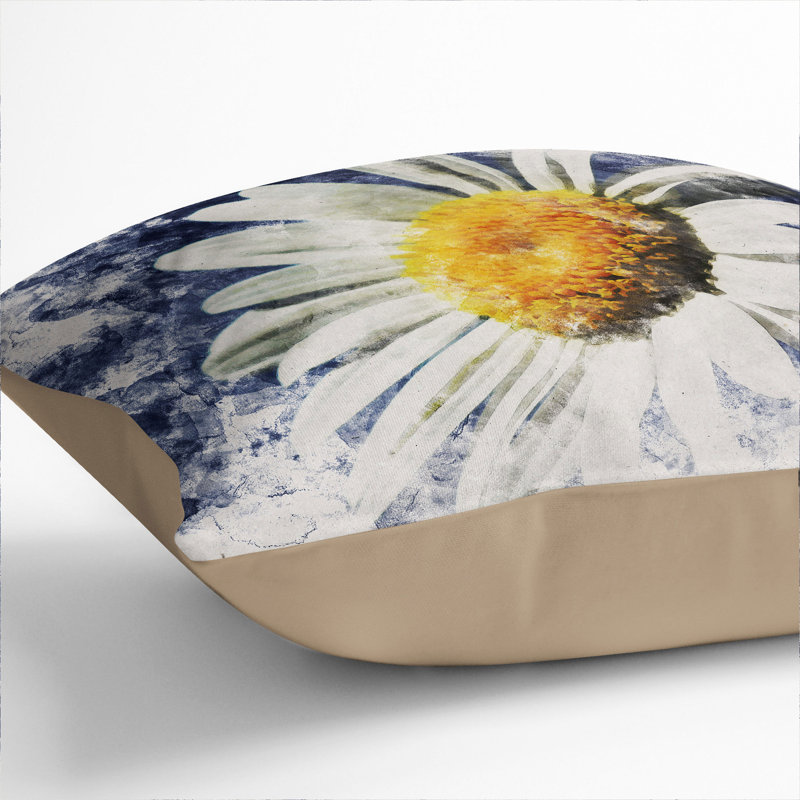 White Daisy Vol.5 Scatter Cushion, 55cm H x 55cm W x 20cm D, Stone