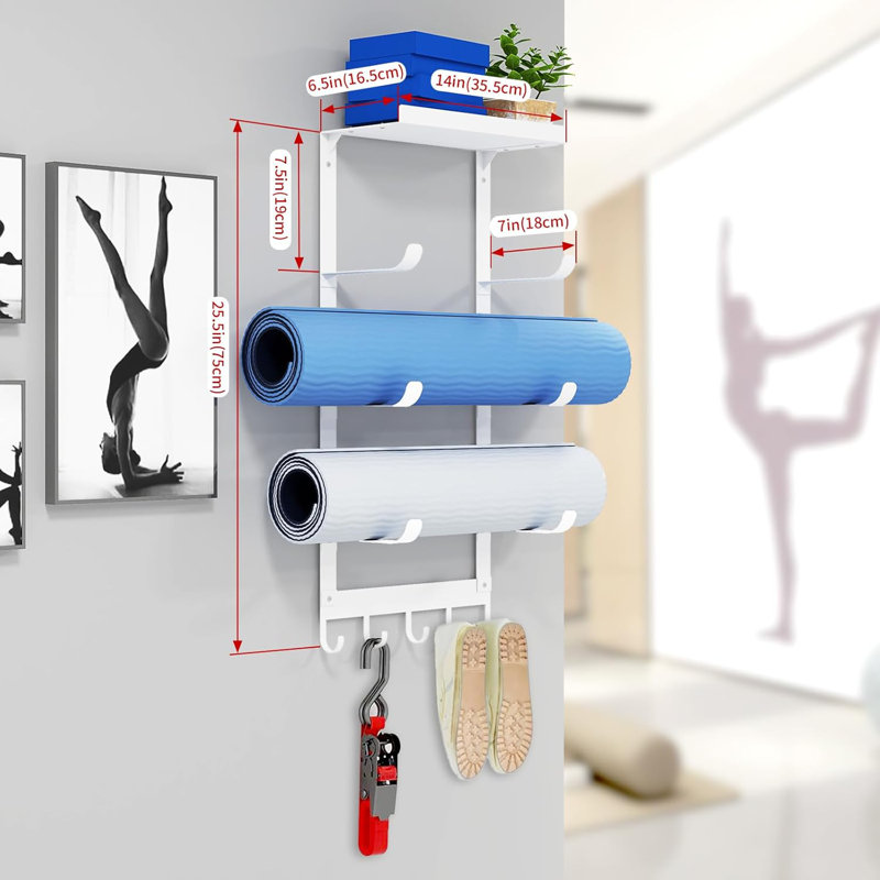 Support mural pour tapis de yoga
