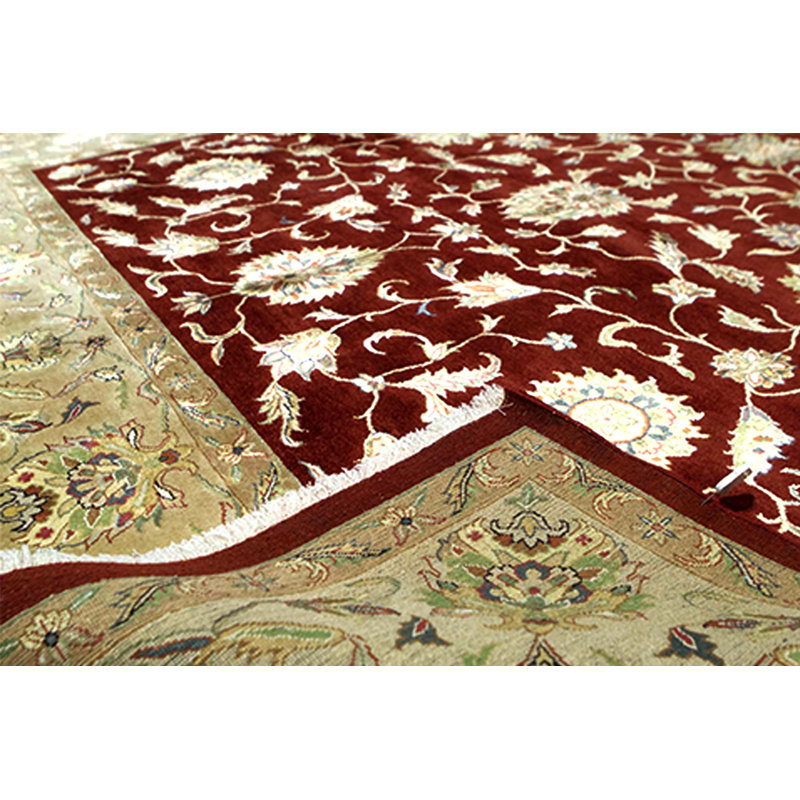 Tapis rouille et beige noué à la main de haute qualité