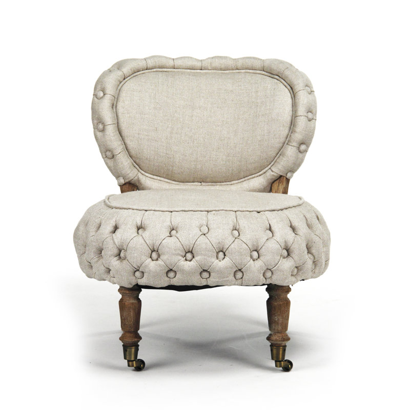 Sylvie Linen Tufted Slipper Chair