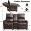 Causeuse inclinable manuelle avec console centrale et porte-gobelets pour le salon-105533097