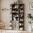 75" Tall 6-Tier Wooden Bookshelf with Storage Cabinet and Doors - Wide Organizer-1764734456