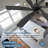 64" Modern Industrial Ceiling Fan With Light, 6 Abs Blades, Quiet Dc Motor, Perfect For Indoor/outdoor Use In Patio, Gazebo, Garage-51754822-51754823